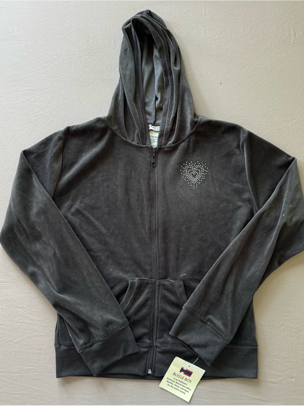Vintage Bugle Boy Velour Zip Up Hoodie